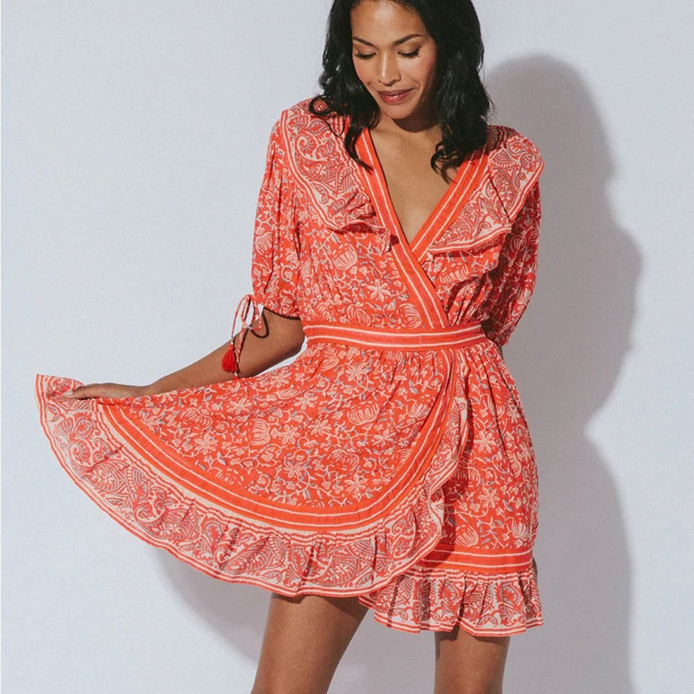 Cleobella Red Floral Mini Dress